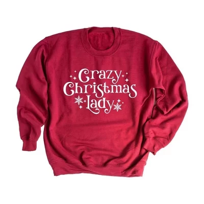 Женский свитшот Simply Sage Market, Crazy Christmas, красный
