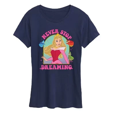Женская футболка Aurora Never Stop Dreaming с коротким рукавом и рисунком, синяя