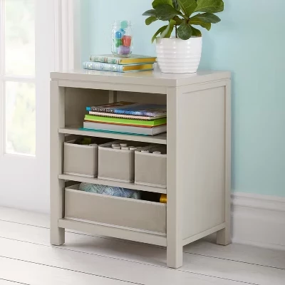 Создание детского хранилища для предметов декоративно-прикладного искусства - Бедфорд Грей: Детский деревянный органайзер для книжных полок с ящиками серого цвета