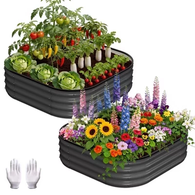 Садовые грядки CuisinSmart, 2 шт., 91×91×30 см, серые