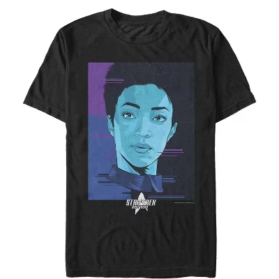 Мужская футболка Discovery Michael Burnham с мультяшным портретом, черная