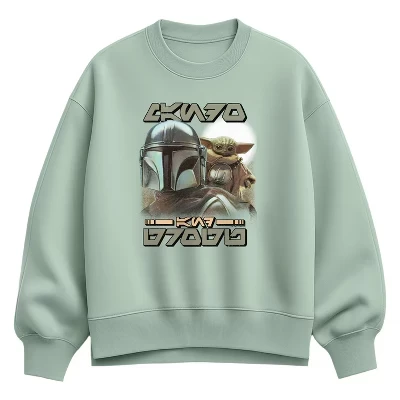 Женская толстовка Aurebesh Potrait Oversize из флиса Crew Sweatshirt seafoam