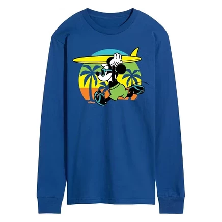 Мужская футболка Disney Beach Mickey с принтом, ярко-синяя