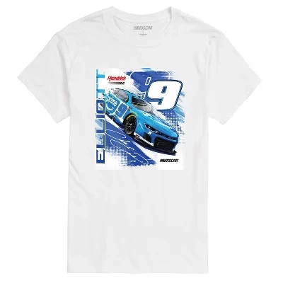 Мужская - - Chase Elliott Prime-Мужская футболка с коротким рукавом и рисунком Футболка с коротким рукавом и рисунком белого цвета