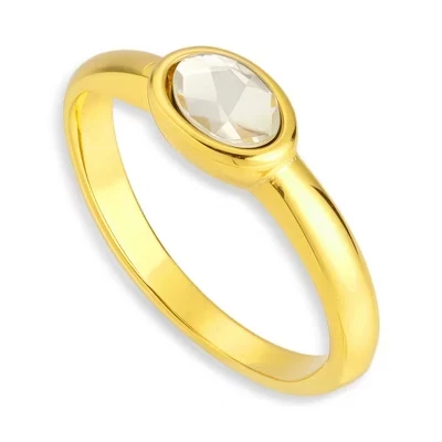 Кольцо EVRY Jewels овальное позолоченное 18k, водонепроницаемое