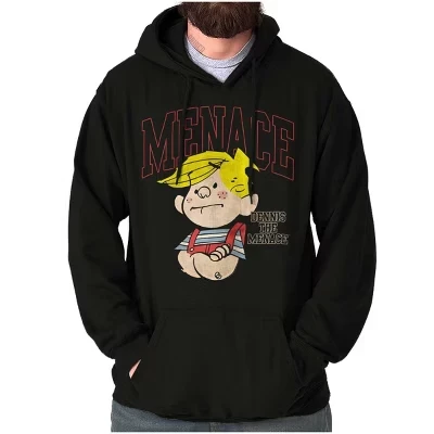 Dennis The Menace Винтажная университетская толстовка с капюшоном Женская мужская лицензионная черная