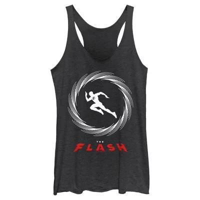 Женская спортивная майка The Flash Speedster Barry Allen Silhouette Racerback черного цвета