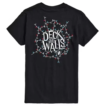 Мужская футболка с коротким рукавом и рисунком Человека-паука Deck The Walls, черная