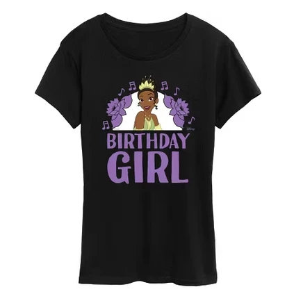 Женская футболка Disney Birthday Girl с принтом, черная