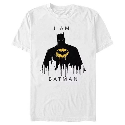 Мужская футболка Batman I Am Gotham Drip белого цвета