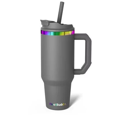 Изолированный стакан FrostBuddy Thicc Buddy | Доступен в размерах 40 и 50 унций | Нержавеющая сталь + Держатель гигиенической помады prizm