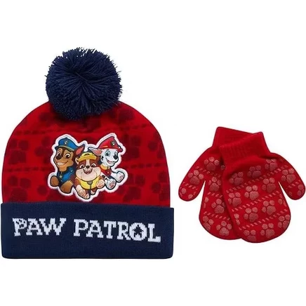 Комплект зимней шапки и варежек для мальчиков Paw Patrol для детей 2-7 лет, варежки 2-4 лет