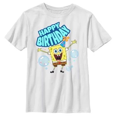 Белая футболка Boy's Happy Birthday Bubbles для мальчика