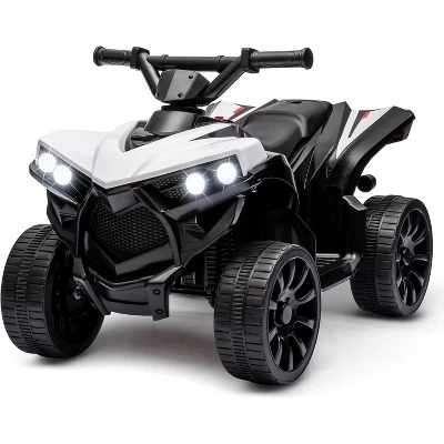 6V Ride on Toy, Детский квадроцикл на 4 колесах с максимальной скоростью 1,8 миль в час, износостойкие колеса, Музыка и ножная педаль, Электрический квадроцикл для детей ясельного возраста белого цвета