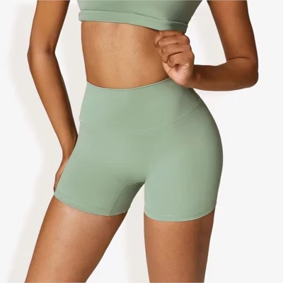 Женские шорты Anna-Kaci Active, высокая талия, зеленые