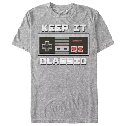 Мужская футболка NES Classic Controller с логотипом athletic heather