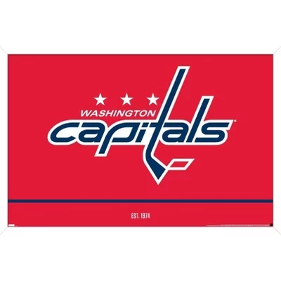 Постер в рамке NHL Washington Capitals, белый