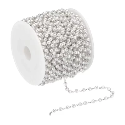 Цепочка для бисера Unique Bargains на катушке, серебристая