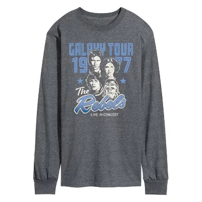 Men's -  - The Rebels Band Tee Long Sleeve Graphic T-Shirt heather charcoal