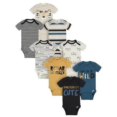 Фирменные боди с короткими рукавами для маленьких мальчиков Onesies, 8 упаковок, Tiger tiger