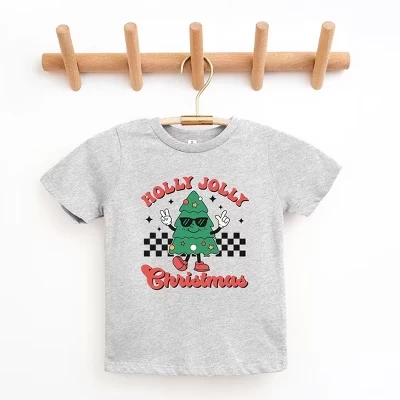 Молодежная футболка с коротким рукавом Holly Jolly Christmas Tree серого цвета