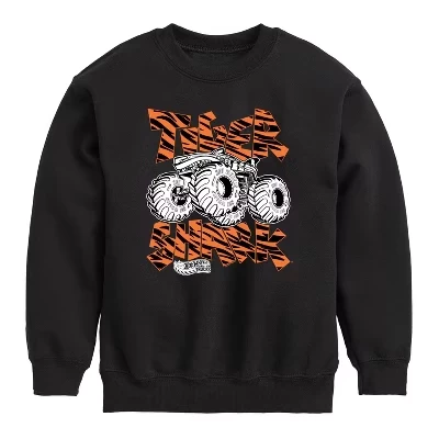 Флисовая толстовка Tiger Shark Monster Truck с графическим рисунком и длинным рукавом черный
