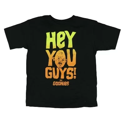 Футболка The Goonies Boy's Sloth Hey You, мужская футболка с коротким рукавом и рисунком, черная, черный