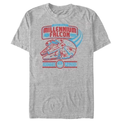 Мужская футболка Athletic Heather A New Hope Millennium Falcon с гарантией 12 парсеков.