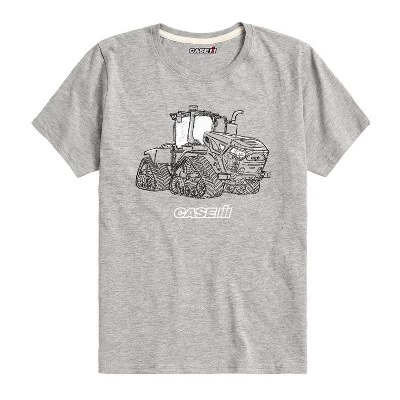 Детская футболка Case IH Doodle Steiger, серый меланж