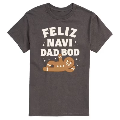 Мужская футболка Feliz Navi Dad Bod с коротким рукавом и рисунком цвета древесного угля
