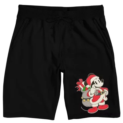 Мужские шорты-пижама Disney Mickey Mouse Santa, черные