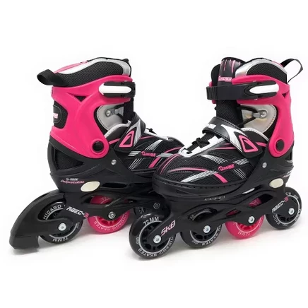 Детские роликовые коньки Chicago Skates, черно-розовые