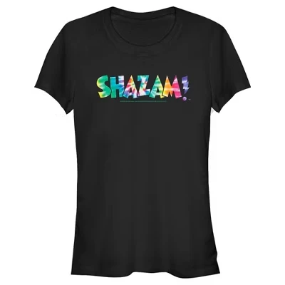 Женская футболка Shazam тай-дай с логотипом, черная