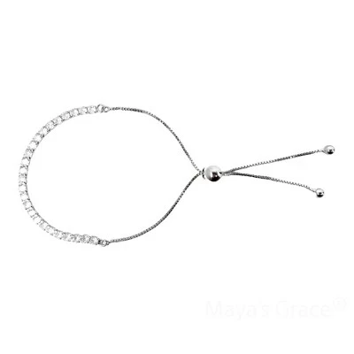 Регулируемый браслет с бриллиантами - Золото, серебро и розовое золото Elegance silver