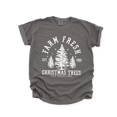 Женская футболка с коротким рукавом Farm Fresh Trees Stars, окрашенная в цвет перца
