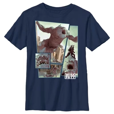 Футболка для мальчиков : The Book of Boba Fett Rancor Attack, синяя