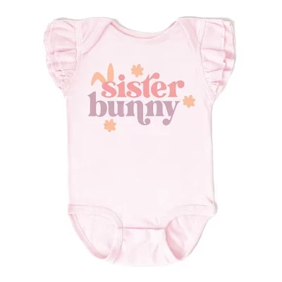 Боди для девочек The Juniper Shop Sister Bunny, розовое