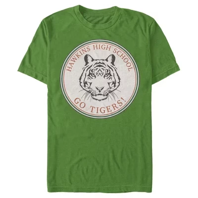 Мужская футболка Hawkins High School Go Tigers зеленого цвета