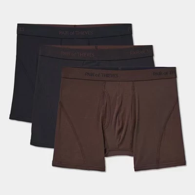 Мужские трусы-боксеры из бамбуковой вискозы 3pk коричневого цвета