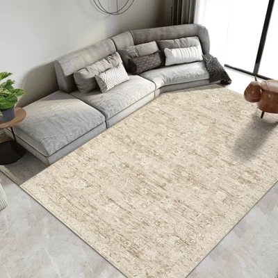 Моющийся коврик с нескользящим винтажным цветочным принтом Capet Home Decor коричневый
