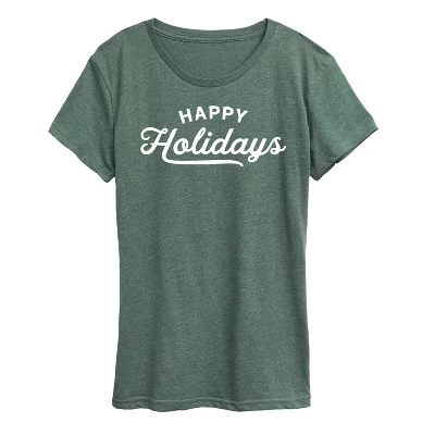 Женская футболка Happy Holidays с коротким рукавом и рисунком heather juniper