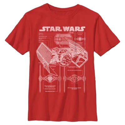 Футболка с рисунком TIE Fighter для мальчиков красная