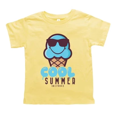 Футболка для малышей с коротким рукавом SmileyWorld Cool Summer Ice Cream голубая, желтая
