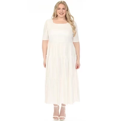 Женское платье White Mark plus size, белое