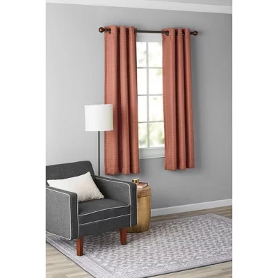 Modern Living 2 Pack Textured Woven Light Filtering Grommet Top Window Curtain Panels spice