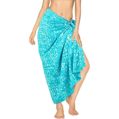 Женские купальники-саронги Cover up Wrap One Size Blue Tie Dye Design синего цвета