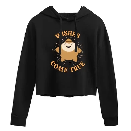 Women's -  - Wishes Come True Cropped Graphic Hoodie black