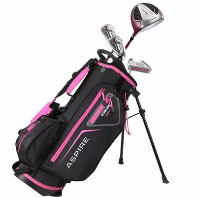 Aspire J-Lite Junior Golf Club Set – Полный набор для правшей для мальчиков и девочек, доступен в возрасте от 3 до 12 лет. Розовый
