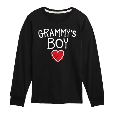 Футболка с длинным рукавом и рисунком для мальчика Grammys, черная