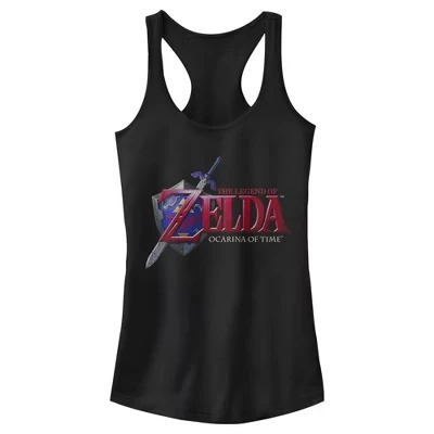 Женская майка Nintendo Zelda Ocarina of Time, черная